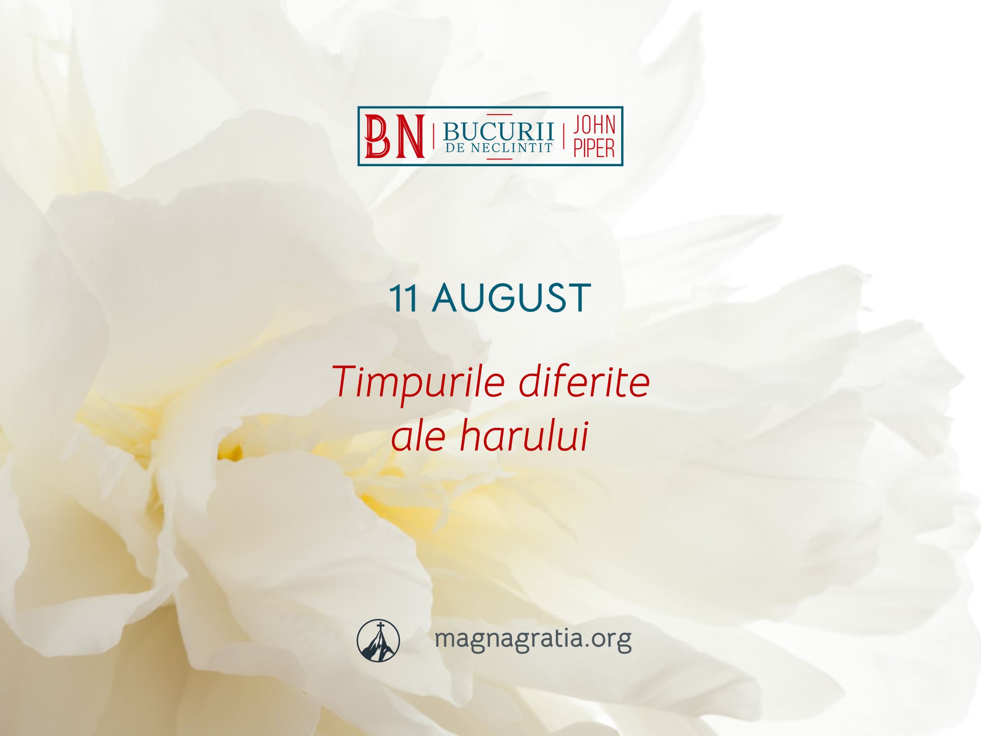 11 August / Timpurile diferite ale harului