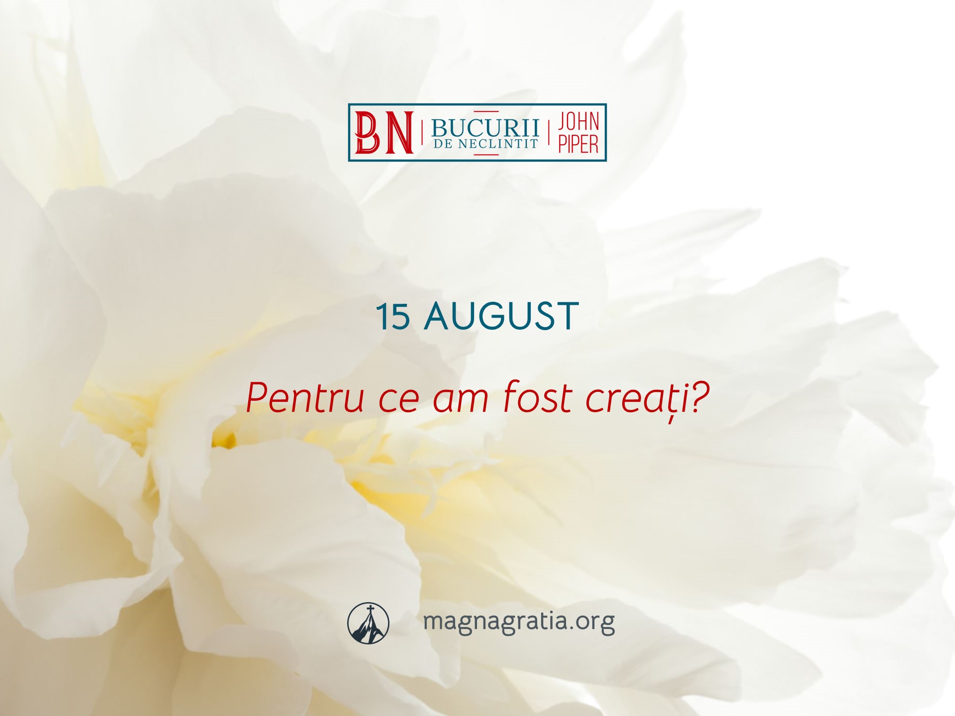 15 August / Pentru ce am fost creați?