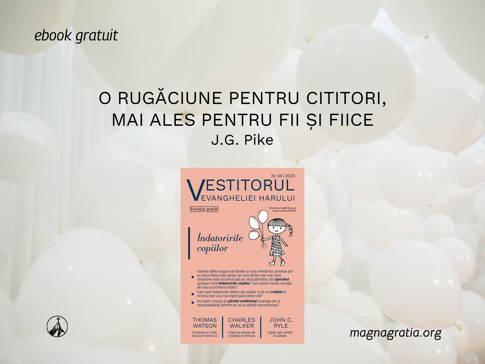 O rugăciune pentru cititori, mai ales pentru fii și fiice
